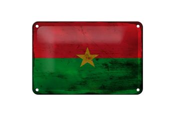 Drapeau en étain du Burkina Faso, 18x12cm, décoration rouille du Burkina Faso 1