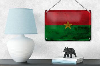 Drapeau en étain du Burkina Faso, 18x12cm, décoration rouille du Burkina Faso 4