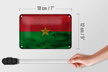 Drapeau en étain du Burkina Faso, 18x12cm, décoration rouille du Burkina Faso 5