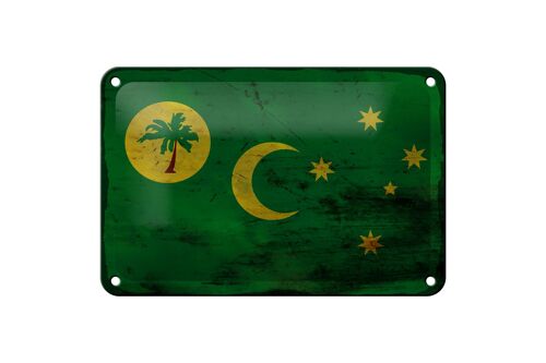 Blechschild Flagge Kokosinseln 18x12cm Cocos Islands Rost Dekoration