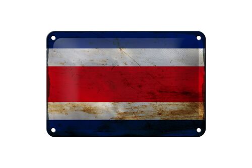 Blechschild Flagge Costa Rica 18x12cm Costa Rica Rost Dekoration