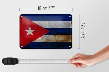 Drapeau de Cuba en étain, 18x12cm, décoration rouille 5