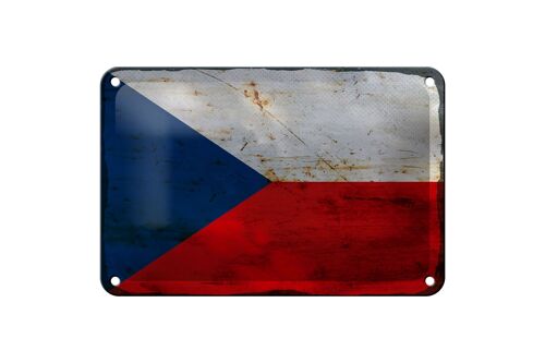Blechschild Flagge Tschechien 18x12c m Czech Republic Rost Dekoration