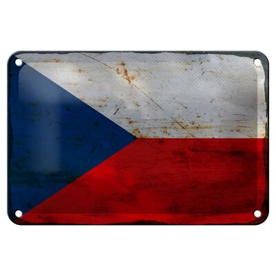 Blechschild Flagge Tschechien 18x12c m Czech Republic Rost Dekoration