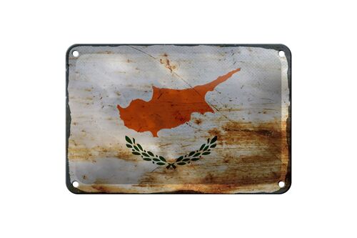 Blechschild Flagge Zypern 18x12cm Flag of Cyprus Rost Dekoration