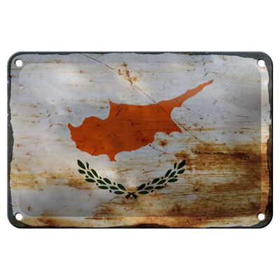 Blechschild Flagge Zypern 18x12cm Flag of Cyprus Rost Dekoration
