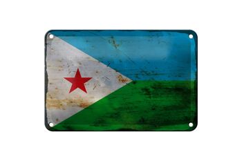 Drapeau de Djibouti en étain, 18x12cm, drapeau de Djibouti, décoration rouille 1