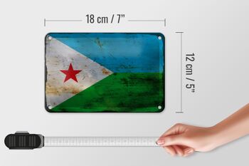 Drapeau de Djibouti en étain, 18x12cm, drapeau de Djibouti, décoration rouille 5