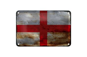 Signe en étain drapeau anglais 18x12cm, drapeau de l'angleterre, décoration rouille 1