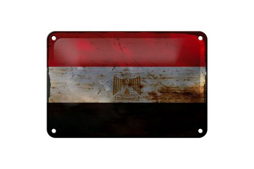 Blechschild Flagge Ägypten 18x12cm Flag of Egypt Rost Dekoration