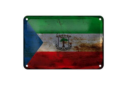 Blechschild Flagge Äquatorialguinea 18x12cm Flag Rost Dekoration