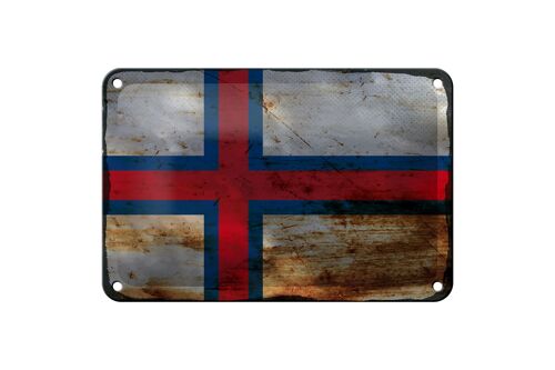 Blechschild Flagge Färöer 18x12cm Flag Faroe Islands Rost Dekoration