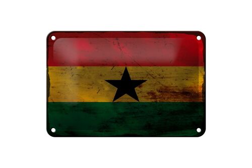 Blechschild Flagge Ghana 18x12cm Flag of Ghana Rost Dekoration