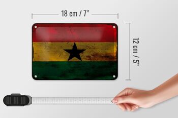 Drapeau du Ghana en étain, 18x12cm, décoration rouille 5