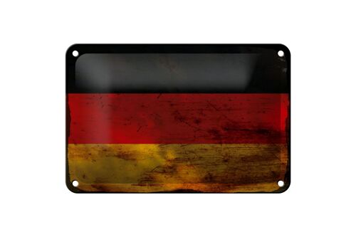Blechschild Flagge Deutschland 18x12cm Flag Germany Rost Dekoration