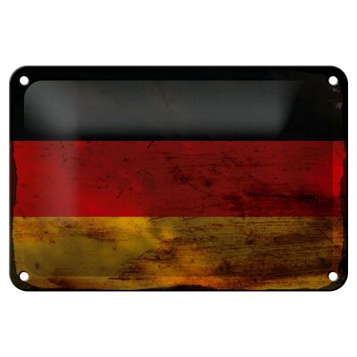 Targa in metallo Bandiera Germania 18x12 cm Bandiera Germania Decorazione ruggine