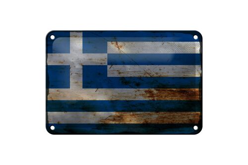 Blechschild Flagge Griechenland 18x12cm Flag Greece Deko Rost Schild