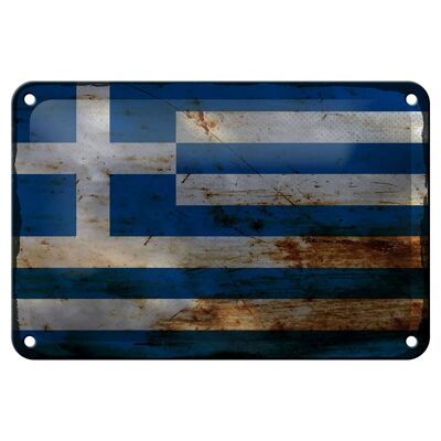 Blechschild Flagge Griechenland 18x12cm Flag Greece Deko Rost Schild