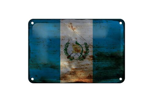 Blechschild Flagge Guatemala 18x12cm Flag Guatemala Rost Dekoration