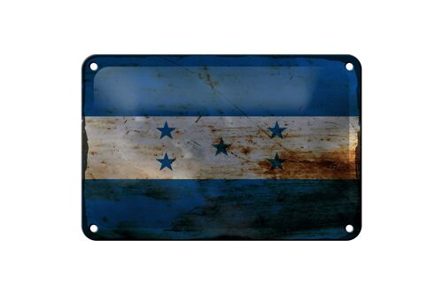 Blechschild Flagge Hondura 18x12cm Flag of Honduras Rost Dekoration