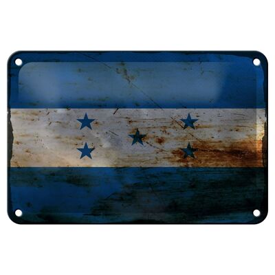 Targa in metallo Bandiera Honduras 18x12 cm Bandiera dell'Honduras Decorazione ruggine
