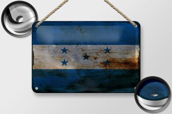 Drapeau en étain du Honduras, 18x12cm, drapeau du Honduras, décoration rouille 2