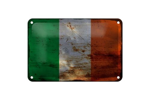Blechschild Flagge Irland 18x12cm Flag of Ireland Rost Dekoration