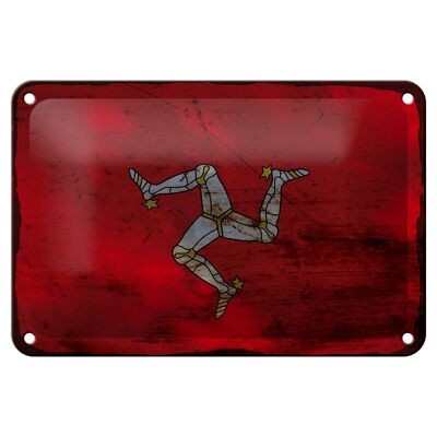 Blechschild Flagge Isle of Man 18x12cm Isle of Man Rost Dekoration