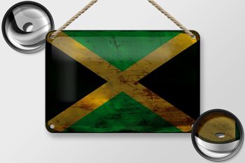 Drapeau en étain de la jamaïque, 18x12cm, décoration rouille 2