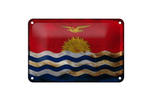 Blechschild Flagge Kiribati 18x12cm Flag of Kiribati Rost Dekoration
