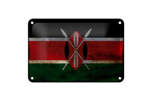 Blechschild Flagge Kenia 18x12cm Flag of Kenya Rost Dekoration