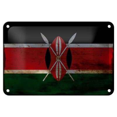 Blechschild Flagge Kenia 18x12cm Flag of Kenya Rost Dekoration
