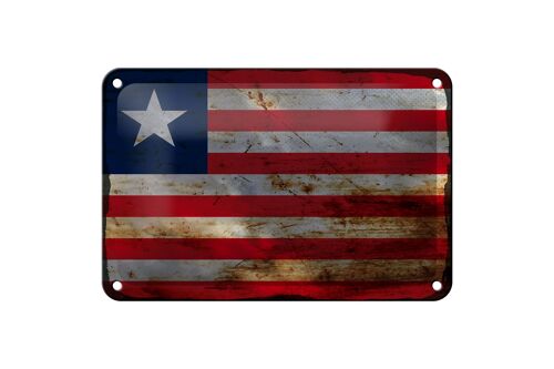 Blechschild Flagge Liberia 18x12cm Flag of Liberia Rost Dekoration