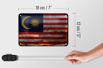 Drapeau en étain de la malaisie, 18x12cm, drapeau de la malaisie, décoration rouille 5