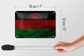 Drapeau en étain du Malawi, 18x12cm, drapeau du Malawi, décoration rouille 5