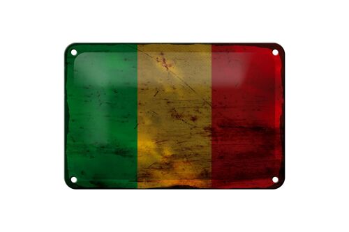 Blechschild Flagge Mali 18x12cm Flag of Mali Rost Dekoration