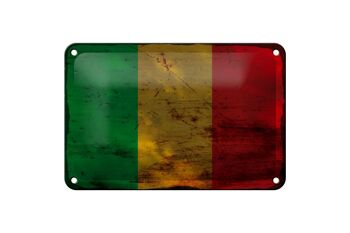 Signe en étain drapeau du Mali 18x12cm, drapeau du Mali, décoration rouille 1