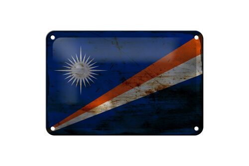 Blechschild Flagge Marshallinseln 18x12cm Flag Rost Dekoration