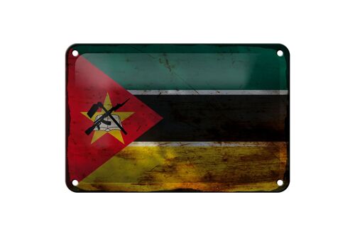 Blechschild Flagge Mosambik 18x12cm Flag Mozambique Rost Dekoration
