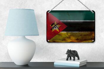 Drapeau en étain du Mozambique, 18x12cm, drapeau du Mozambique, décoration rouille 4