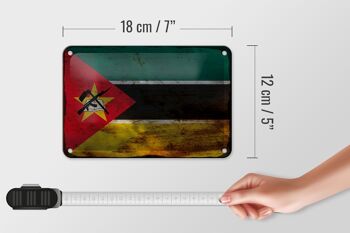 Drapeau en étain du Mozambique, 18x12cm, drapeau du Mozambique, décoration rouille 5