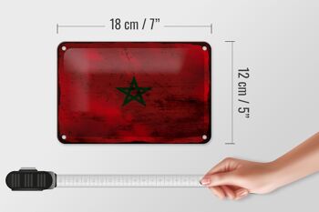 Drapeau du maroc en étain, 18x12cm, décoration rouille 5