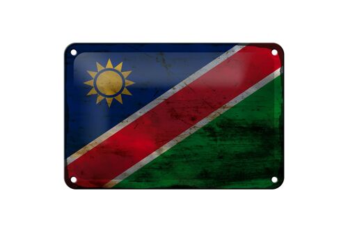 Blechschild Flagge Namibia 18x12cm Flag of Namibia Rost Dekoration