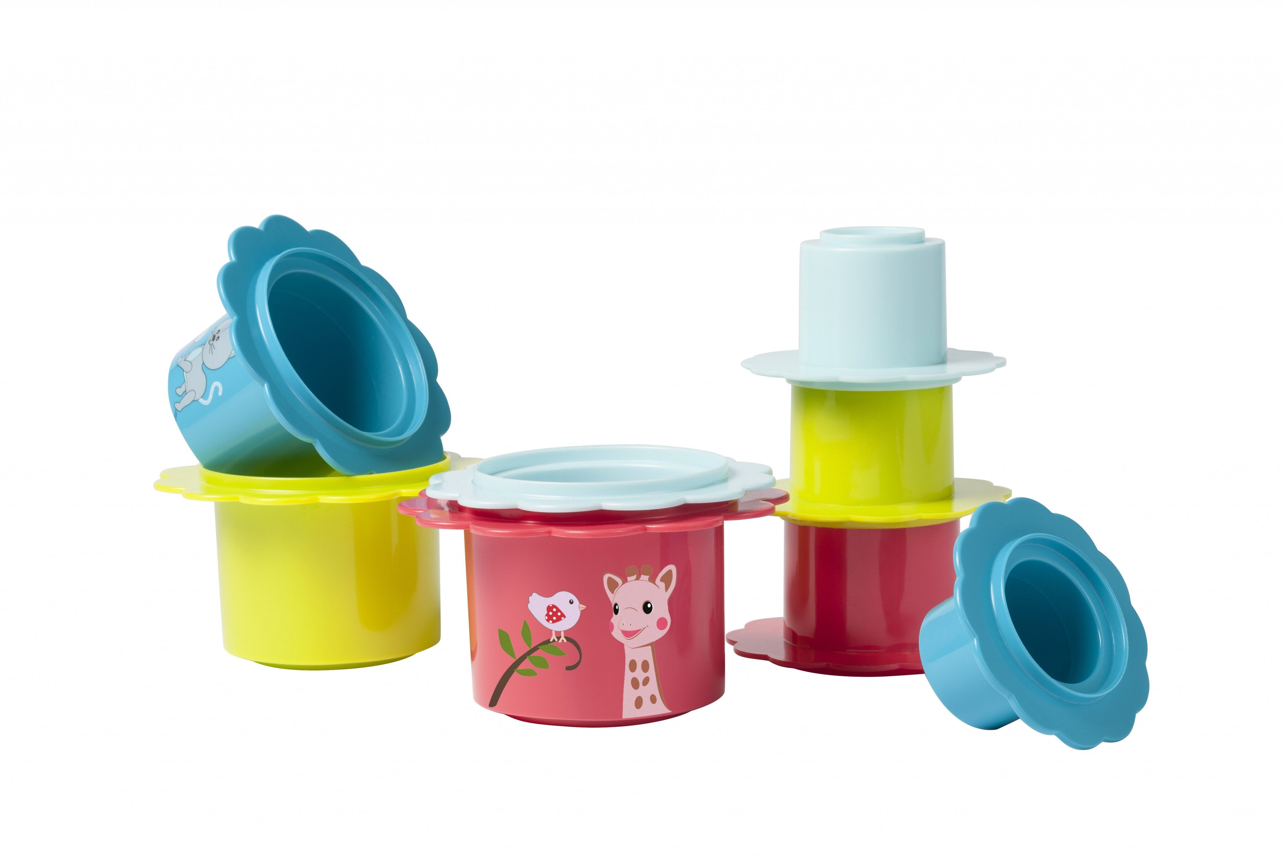 Sophie la girafe nesting flowers