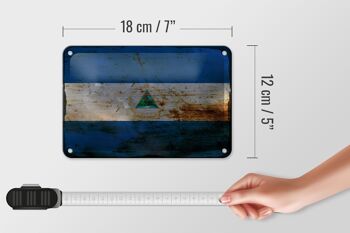Drapeau en étain du Nicaragua, 18x12cm, drapeau du Nicaragua, décoration rouille 5