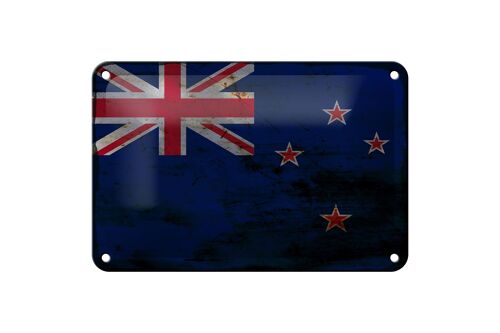 Blechschild Flagge Neuseeland 18x12cm New Zealand Rost Dekoration