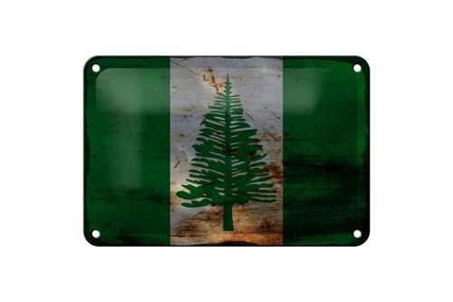 Blechschild Flagge Norfolkinsel 18x12cm Flag Rost Dekoration
