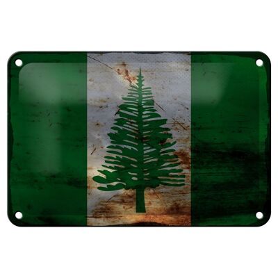 Targa in metallo Bandiera Norfolk Island 18x12 cm Bandiera Decorazione ruggine