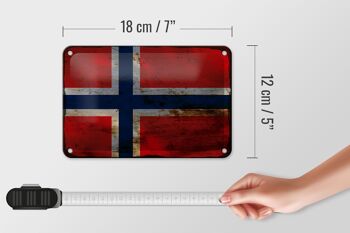 Drapeau de la norvège en étain, 18x12cm, décoration rouille de la norvège 5