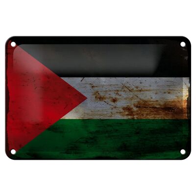 Cartel de hojalata Bandera de Palestina, 18x12cm, decoración de óxido de Palestina